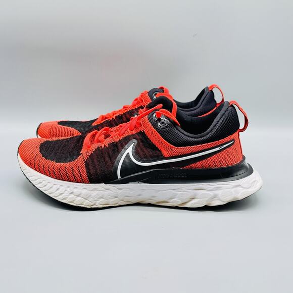 Nike Shoes Mens 9 Red Black React Infinity Flyknit Running Athletic Sneakers - Picture 5 of 13